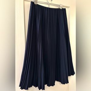 Navy Blue Pleated Midi Skirt from Uniqlo